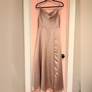 Morilee by Madeline Gardner Satin Formal Gown- Approx. Size 4/6 - Champagne